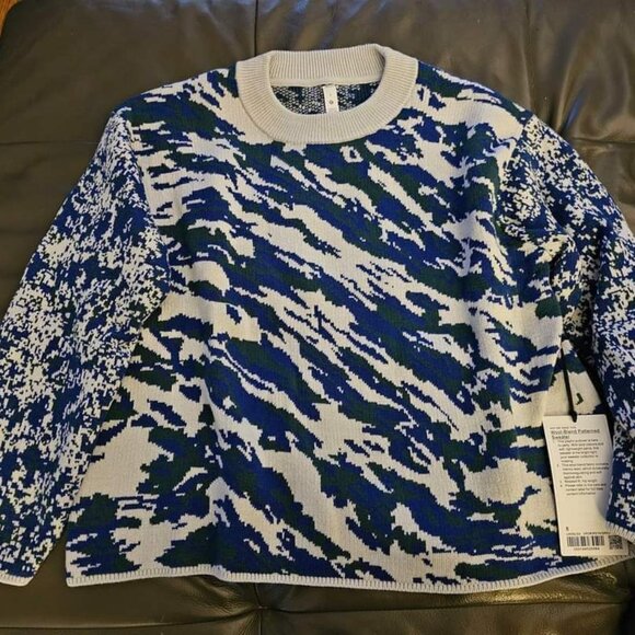 Lululemon wool blend sweater blue relaxed sz 8 - Picture 1 of 3